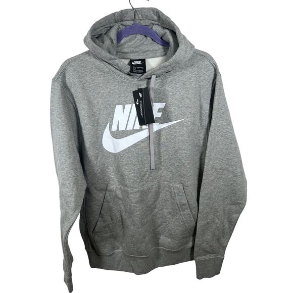 Grey Gray Nike Fleece Hoodie Sweater Nike‎ Logo (S) - Picture 1 of 4